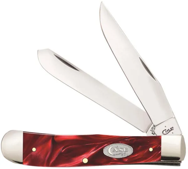 Case Red Pearl Kirinite® Smooth Trapper (10254 SS) Knives 25330