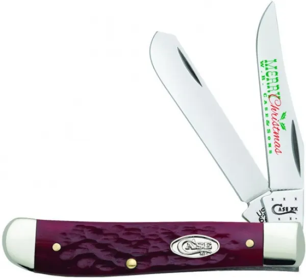 Case Dark Red Bone Mini Trapper Knives 25500