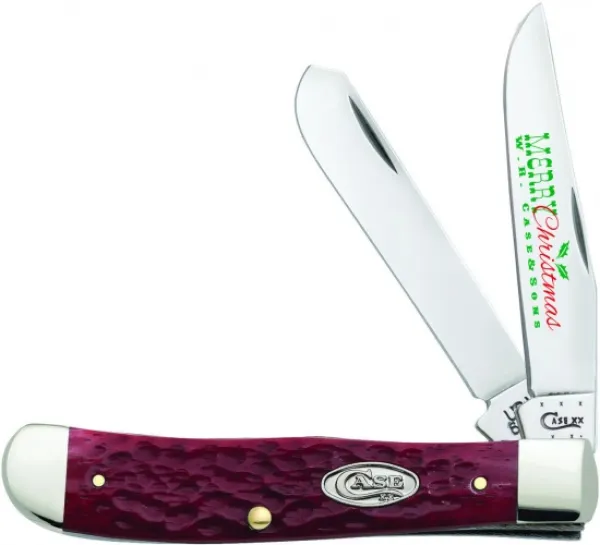 Case Dark Red Bone Trapper Knives 25502
