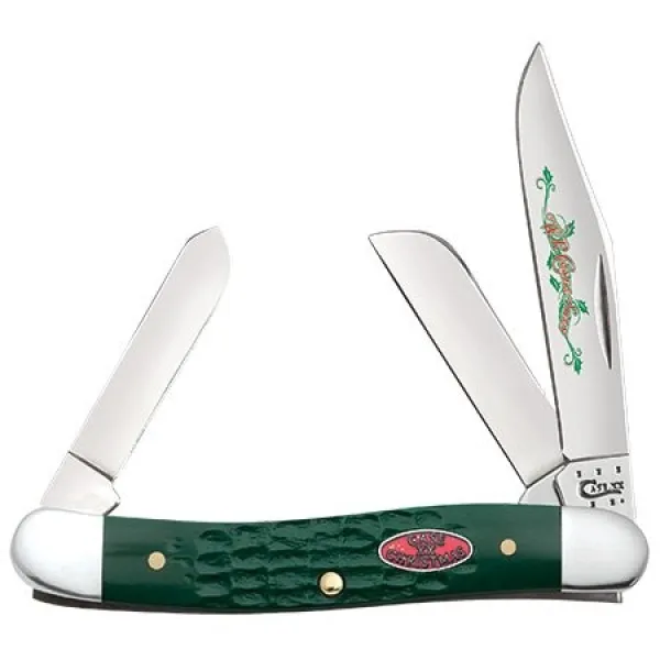 Case Dark Grn Syn Med Stockman Knives 25651