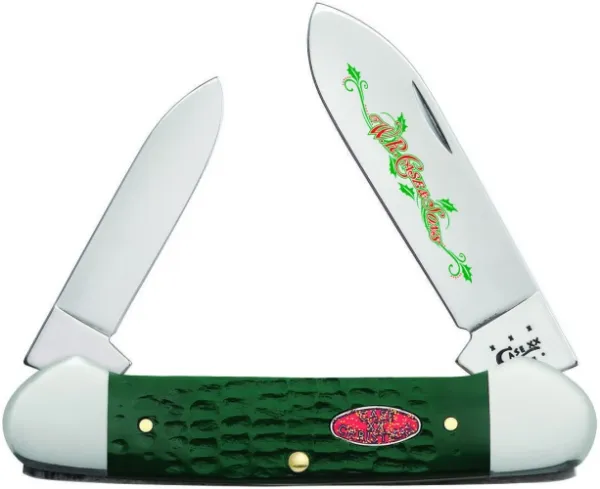 Case Dark Green Synthetic Canoe Knives 25654