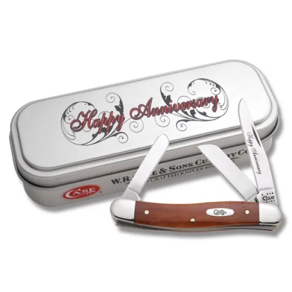 Case Happy Anniv Sm Chnt Med Stkman Knives 25670