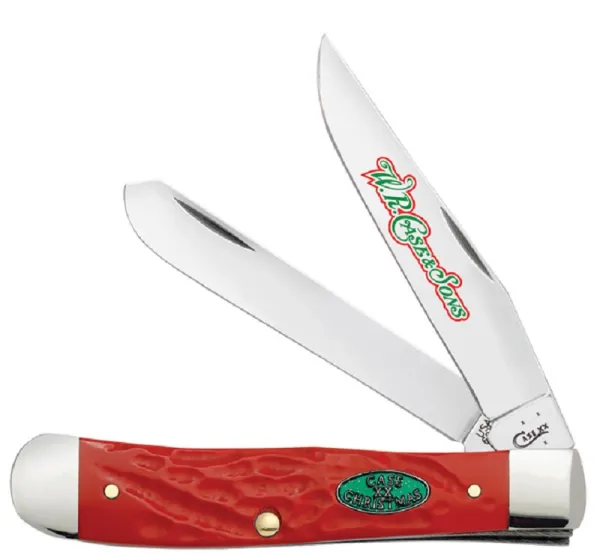 Case Christmas Dark Red Syn Trapper Knives 25672