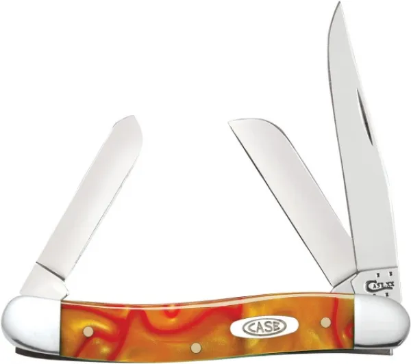 Case Orng Pearl Kirinite Med Stockm Knives 25901