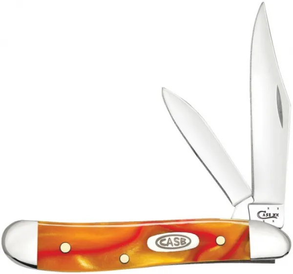 Case Orange Pearl Kirinite Peanut Knives 25902