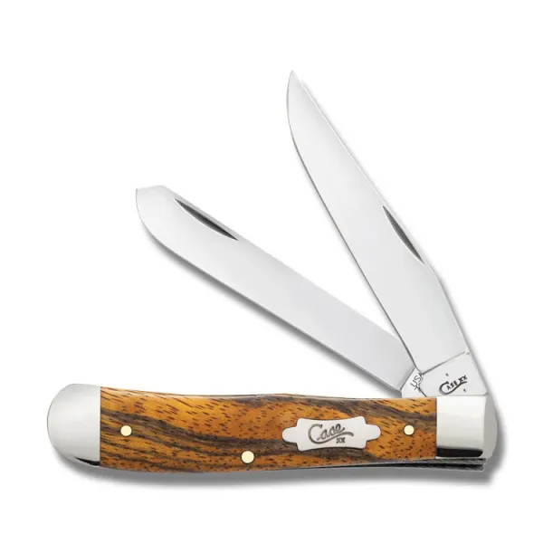Case Smooth Zebra Wood Trapper Knives 26255