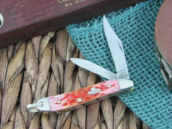 Case Brnt Salmon Bone Peanut W-bail Knives 27052