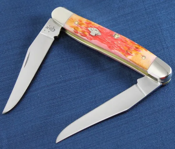 Case Burnt Salmon Bone Muskrat Knives 27057