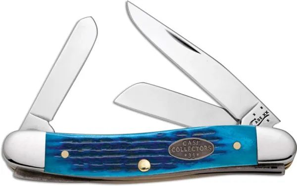 Case Case Collectors Club - Rogers Corn Cob Jig Caribbean Blue Bone Medium Stockman (6318 SS) Knives 27604