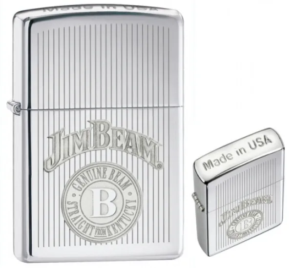 Zippo Jim Beam Grooved Windproof Lighter ZO28190