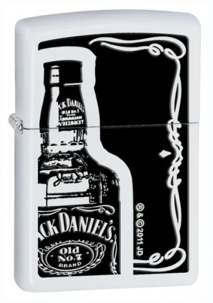 Zippo Jack Daniels White Matte lights 28252