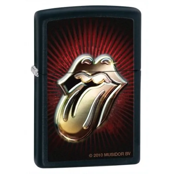 Zippo Rolling Stones Black Matte lights 28253