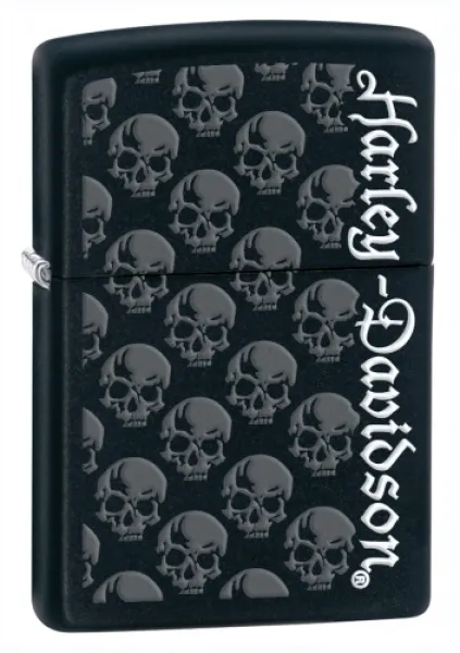 Zippo Harley Black- Skulls lights 28264