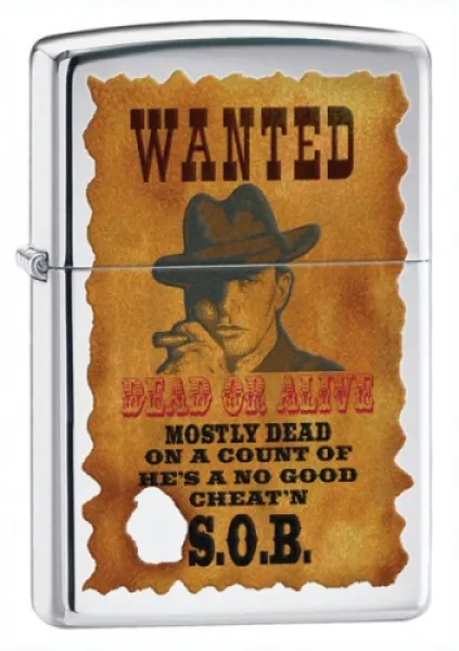 Zippo Wanted Poster lights 28289