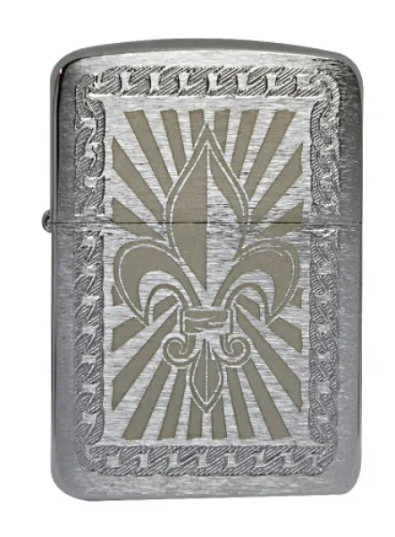 Zippo 1941 Fleur De Lis Chrome Lighter 28325