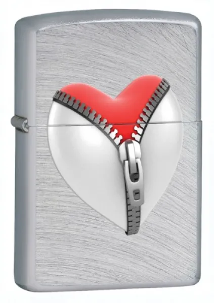 Zippo Zip Heart Chrome Lighter model 28327