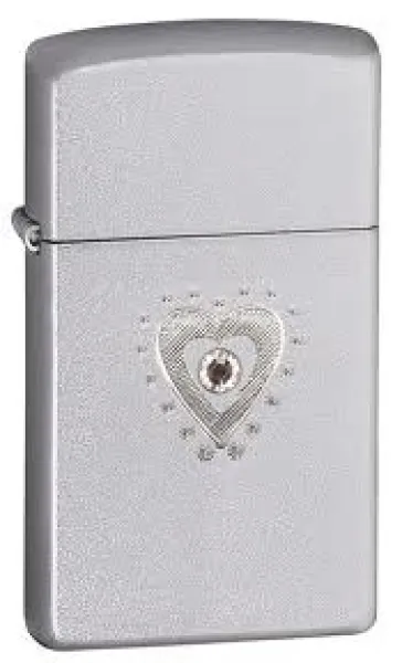 Zippo TR Heart Bling Slim Windproof Lighter 28328