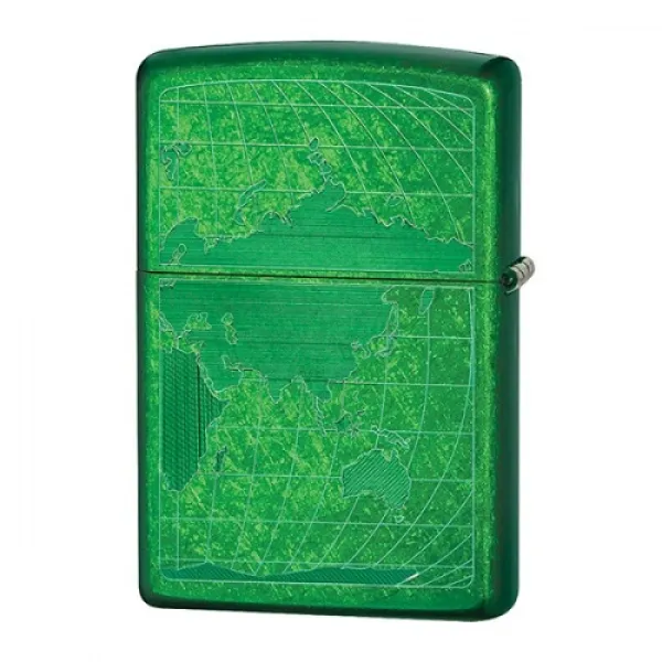 Zippo Iced World Meadow Green Lighter model 28340