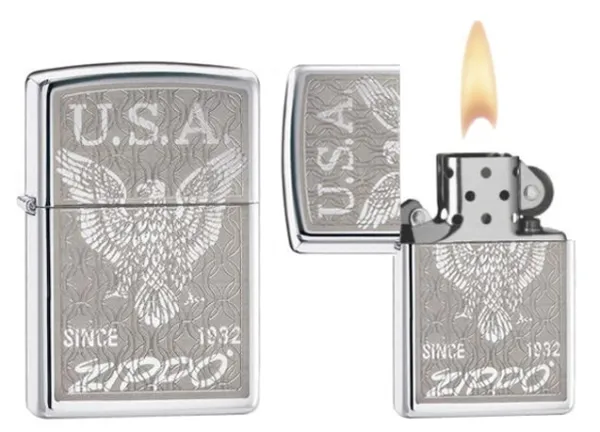 Zippo Zippo Usa High Polish Chrome lights 28357