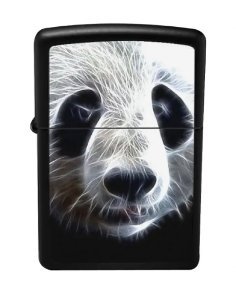 Zippo Black Matte Panda lights 28358