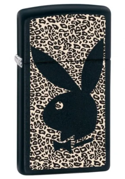 Zippo Slim Black Playboy lights 28430