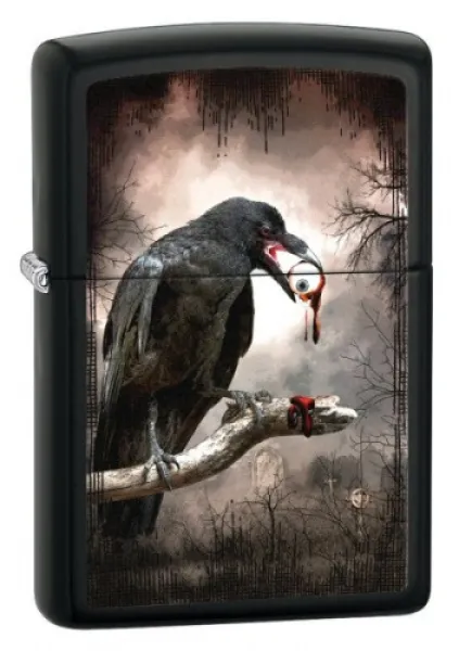 Zippo Gothic Raven Eyeball lights 28434
