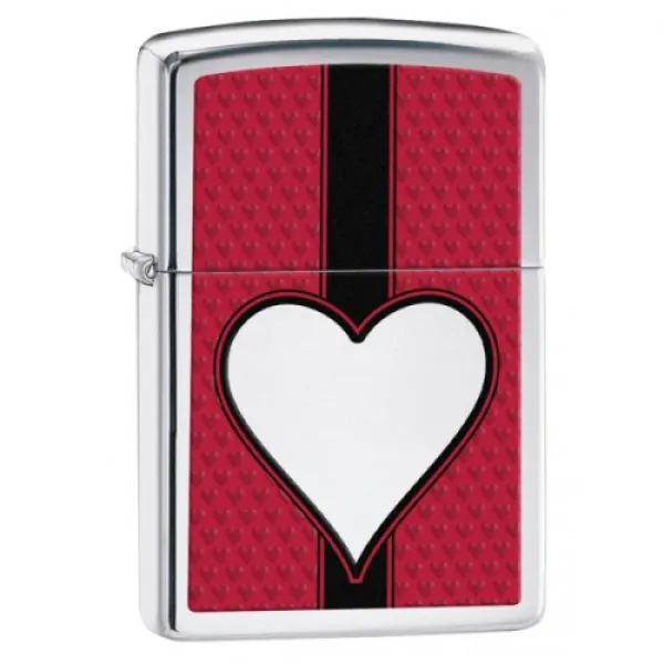 Zippo Chrome Heart lights 28466