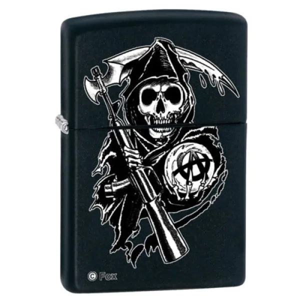 Zippo Sons Of Anarchy Black Matte lights 28504