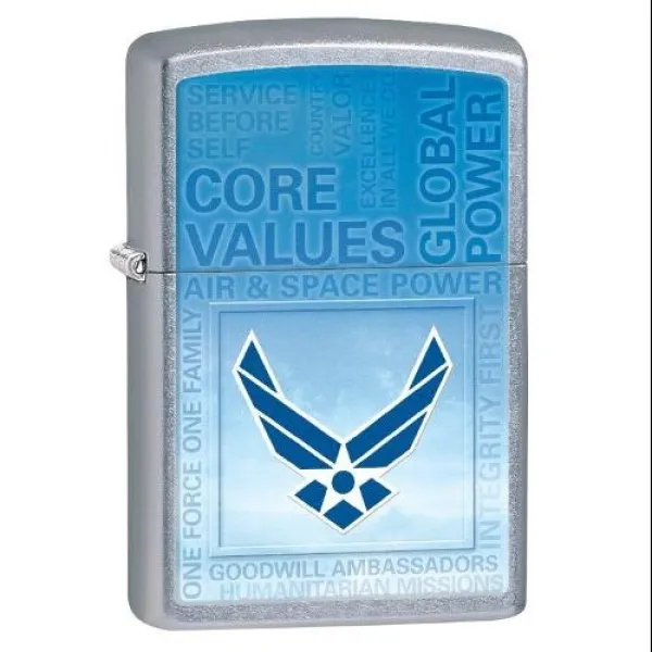 Zippo Us Air Force Street Chrome lights 28622
