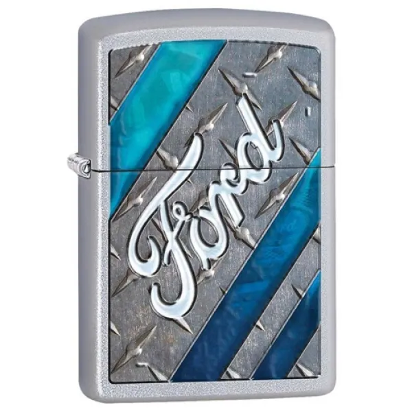Zippo Ford Satin Chrome lights 28626