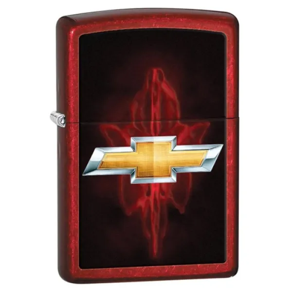 Zippo Chevy Emblem Candy Apple Red lights 28636