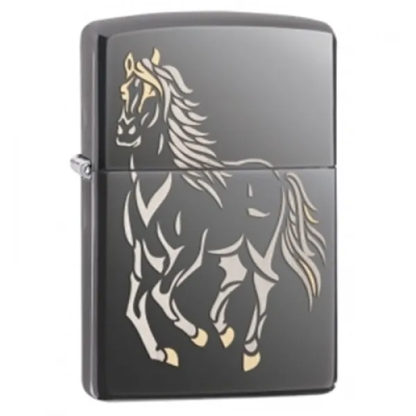 Zippo Running Horse - Black Ice lights 28645
