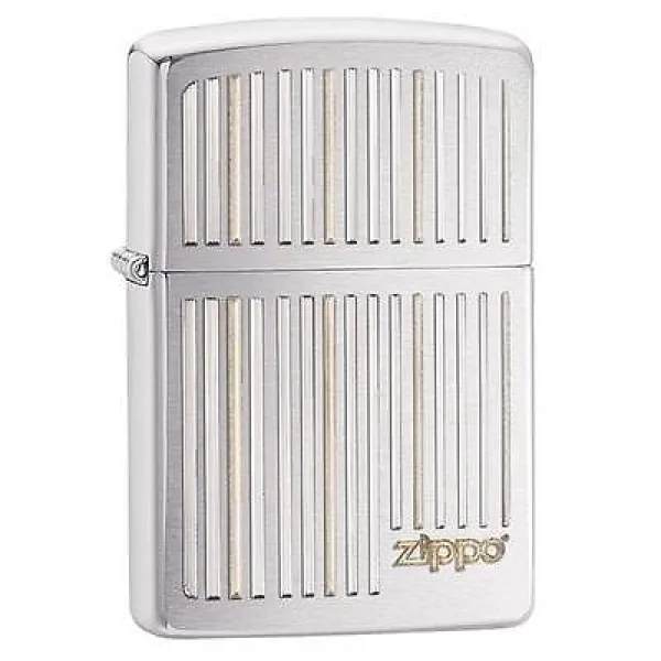 Zippo Brushed Chrome Zippo Lines lights 28646