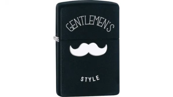 Zippo Gentlemans Style Black Matte lights 28663