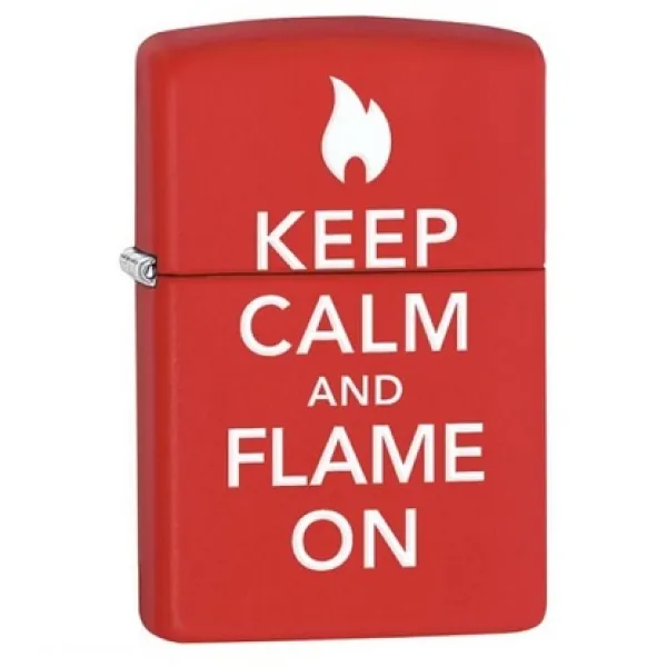 Zippo Keep Calm And Flame On lights 28671