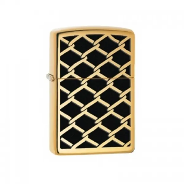Zippo Fence Design High Polish Brss lights 28675