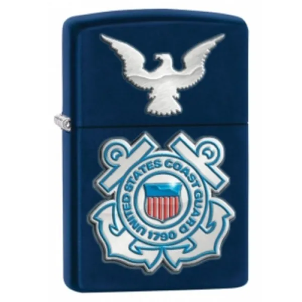 Zippo Us Coast Guard Navy Matte lights 28681
