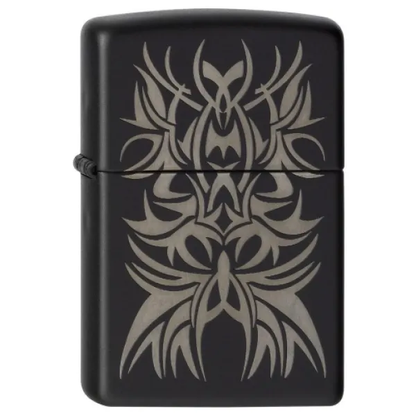 Zippo Tattoo Mark Black Matte lights 28686