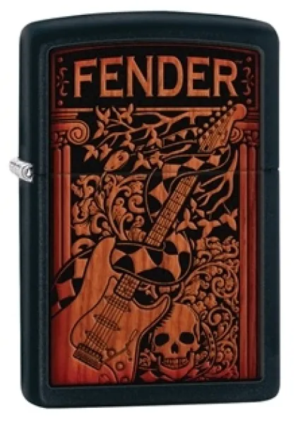 Zippo Fender 2011 Black Matte lights 28733