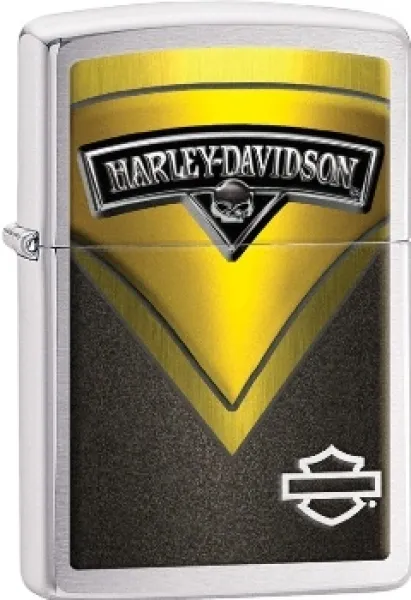Zippo Brsh Chrm Yellow Harley David lights 28821