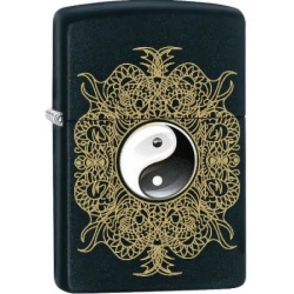 Zippo Blk Matte Ying Yang lights 28829
