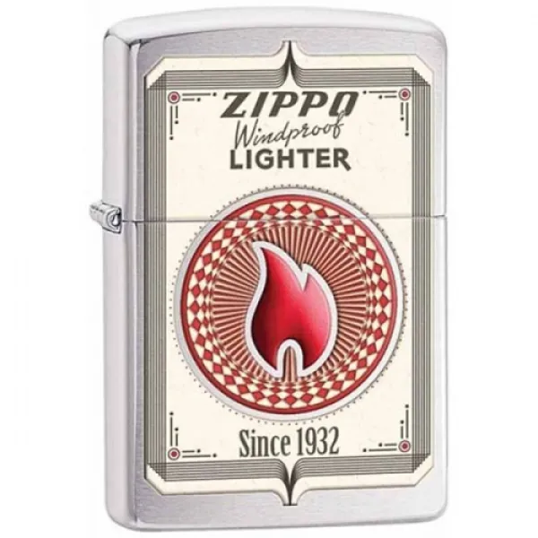 Zippo Brsh Chrome-retro Poker Chip lights 28831