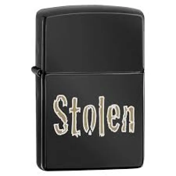 Zippo Ebony Engraved Stolen lights 28834
