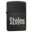 Zippo EBONY ENGRAVED STOLEN - 28834