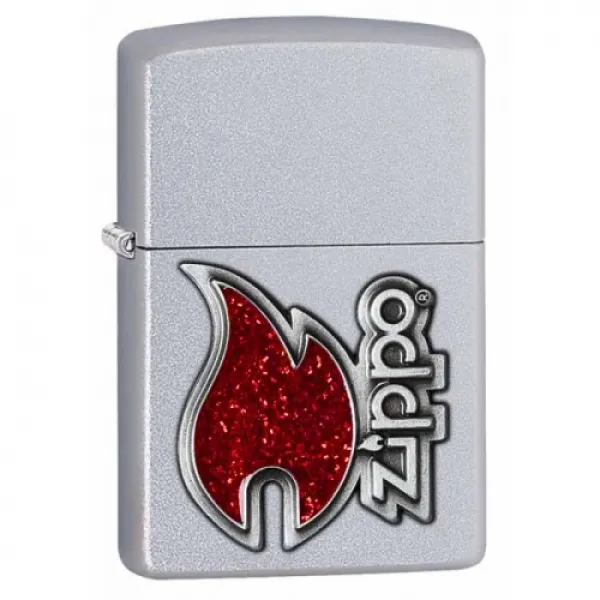 Zippo Sat Chrm-zippo Stamp-red Flame lights 28847