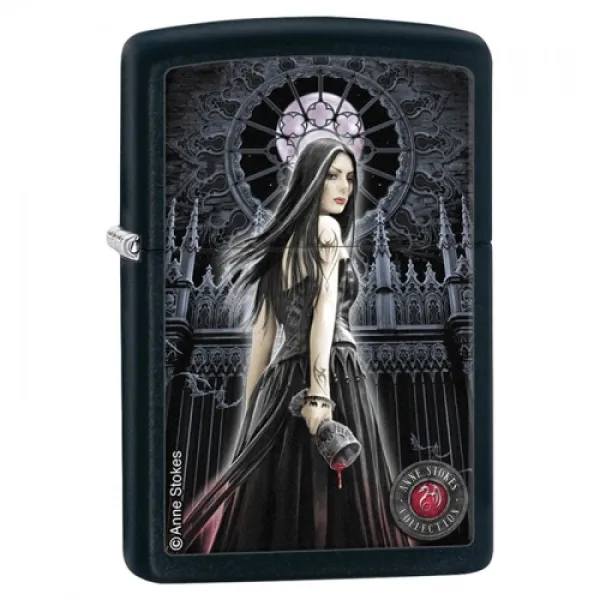 Zippo Blk Matte Female Image lights 28858