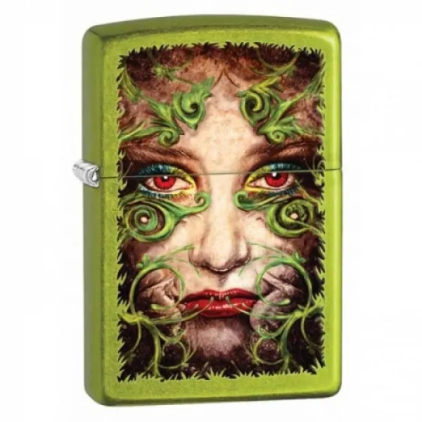 Zippo Lurid-lady Face-green Vines lights 28865