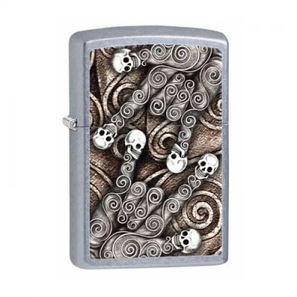 Zippo St Chrm Multiple Skulls lights 28869