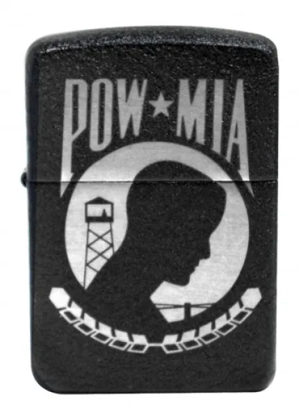 Zippo Replica Blk Crk Pow Mia lights 28873