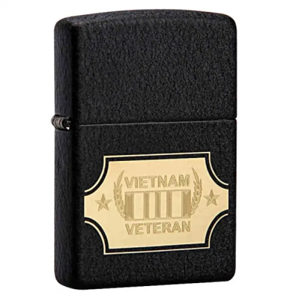 Zippo Blk Crackle-vietnamverteran lights 28875